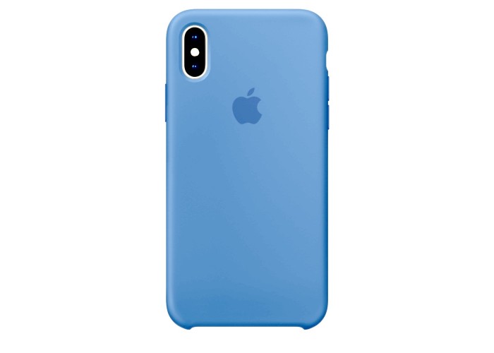 Силиконовый чехол Apple Silicone Case Light Blue (светло-голубой) для iPhone X /10 (копия)
